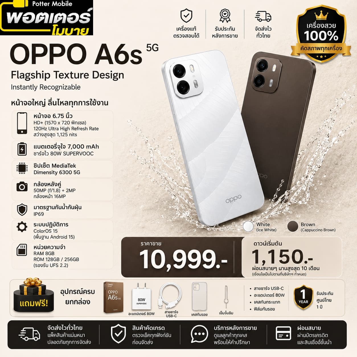 OPPO A6s 128GB (ขาว)