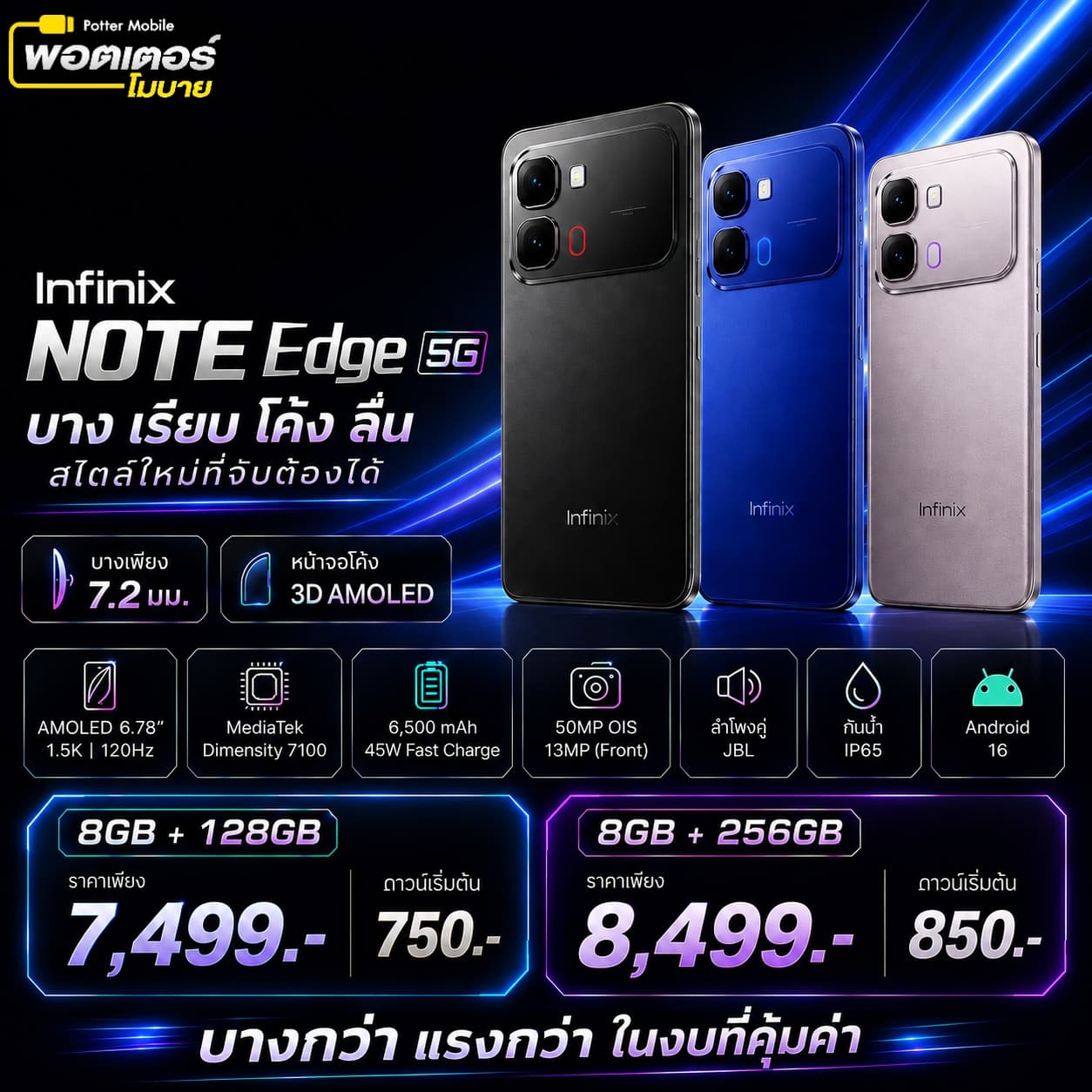 Infinix Note Edge 5G 128GB (ฟ้า)